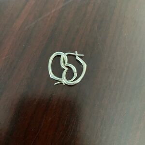 Royal chain solid silver gold  women’s earrings hollow heart shaped hoop earring